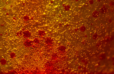 water drops on red background