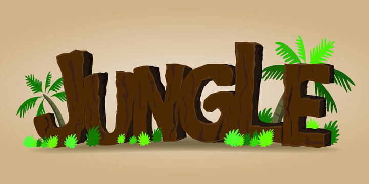 Jungle text effect ilustrator