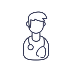 male doctor line style icon vector design