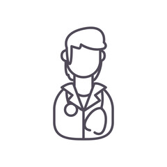 male doctor line style icon vector design