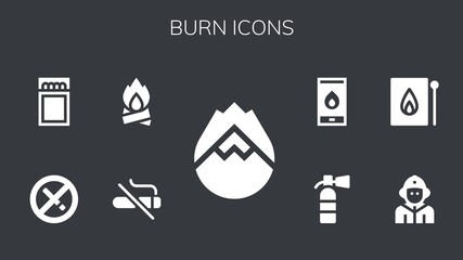 Modern Simple Set of burn Vector filled Icons