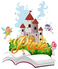Fotobehang Pixie logos with little fairy on white background © blueringmedia