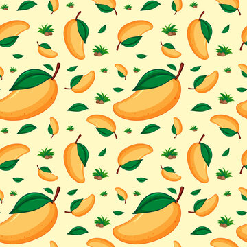 Seamless background design with mango