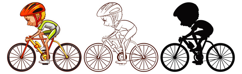 Fototapeta na wymiar Set of cycling athlete