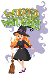 Wicked witches logo on white background