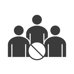 covid 19 coronavirus social distancing prevention, away in the meeting with virus pathogens, outbreak spreading vector silhouette style icon