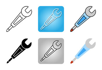 Wrench and screwdriver icon set isolated on white background for web design