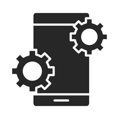 mobile phone or smartphone settings electronic device silhouette style icon