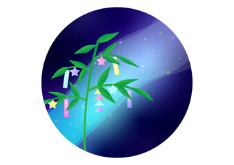 七夕　天の川　夜空　アイコン  milky way icon
