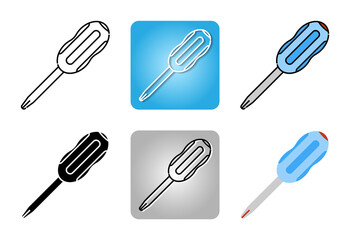 screwdriver icon set isolated on white background for web design