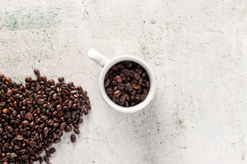 coffee beans in a cup