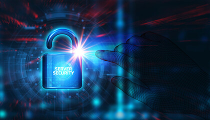 Cyber security data protection business technology privacy concept. Server security