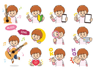 ミュージシャンの女性　バリエーション　初心者マーク　スマートフォン　タブレット　虫眼鏡　クレジットカード　ハート　OK　NO