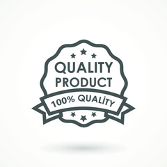 100% Quality product Ribbon Approved certificate icon isolated on white background