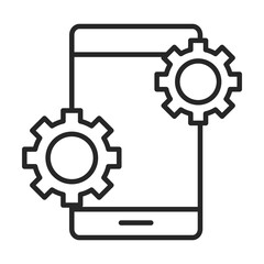 mobile phone or smartphone settings electronic device line style icon