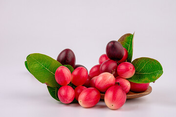 Carissa carandas isolated on white background.