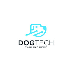 dog vector graphics technology logo line style