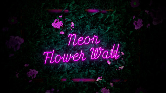 Neon Flower Wall Title