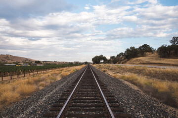 railway in the countryside in Central California