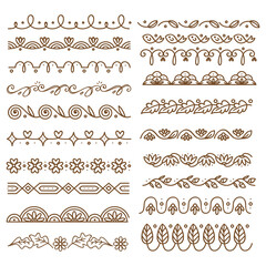 Set of decorative border, wedding design element