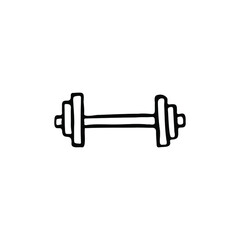 Single vector doodle element isolated on white background. Barbell