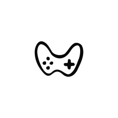 Single vector doodle element isolated on white background. Gamepad