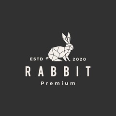 geometric rabbit hare bunny hipster vintage logo vector icon illustration © gaga vastard