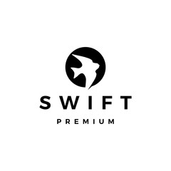 swift bird logo vector icon illustration