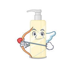 A lovable hair mask as a romantic cupid cartoon picture with arrow