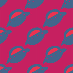 Seamless vector of UFO, star and aerospace on pastel background