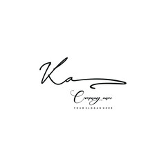 KA initials signature logo. Handwriting logo vector templates. Hand drawn Calligraphy lettering Vector illustration. - obrazy, fototapety, plakaty