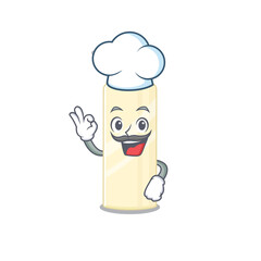 Hair mask chef cartoon drawing style wearing iconic chef hat