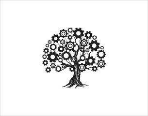 Gear tree vector illustration