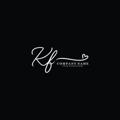 KF initials signature logo. Handwriting logo vector templates. Hand drawn Calligraphy lettering Vector illustration.
