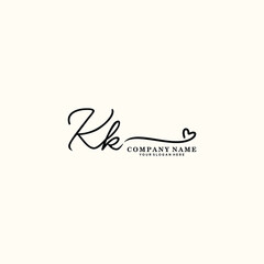 KK initials signature logo. Handwriting logo vector templates. Hand drawn Calligraphy lettering Vector illustration.
