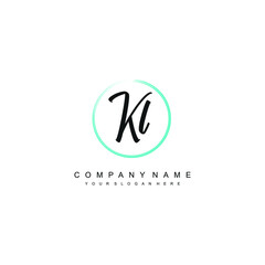 KL initials signature logo. Handwriting logo vector templates. Hand drawn Calligraphy lettering Vector illustration.
