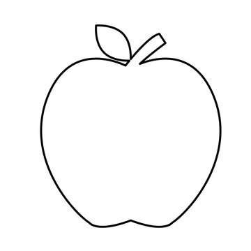 Apple outline shape icon on white background. Apple sign.