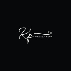 KP initials signature logo. Handwriting logo vector templates. Hand drawn Calligraphy lettering Vector illustration.
