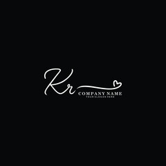 KR initials signature logo. Handwriting logo vector templates. Hand drawn Calligraphy lettering Vector illustration.
