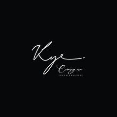 KY initials signature logo. Handwriting logo vector templates. Hand drawn Calligraphy lettering Vector illustration.
