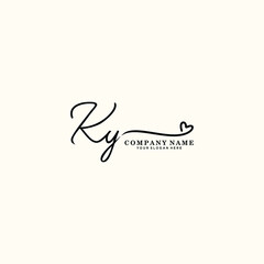 KY initials signature logo. Handwriting logo vector templates. Hand drawn Calligraphy lettering Vector illustration.
