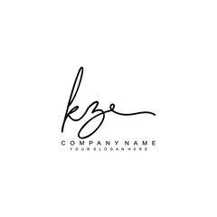 KZ initials signature logo. Handwriting logo vector templates. Hand drawn Calligraphy lettering Vector illustration.
