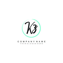 KZ initials signature logo. Handwriting logo vector templates. Hand drawn Calligraphy lettering Vector illustration.

