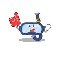 A caricature design style of dive glasses cheers with a bottle of wine