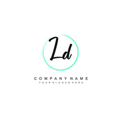 LD initials signature logo. Handwriting logo vector templates. Hand drawn Calligraphy lettering Vector illustration.
