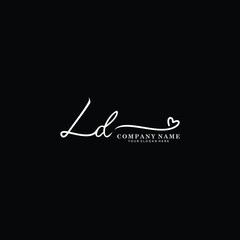 LD initials signature logo. Handwriting logo vector templates. Hand drawn Calligraphy lettering Vector illustration.
