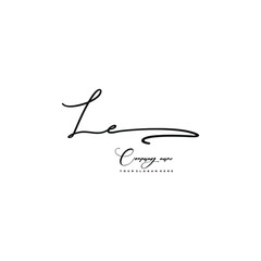 LE initials signature logo. Handwriting logo vector templates. Hand drawn Calligraphy lettering Vector illustration.
