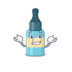 A sweet picture of grinning hair oil caricature design style