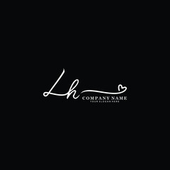 LH initials signature logo. Handwriting logo vector templates. Hand drawn Calligraphy lettering Vector illustration.
