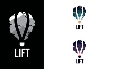 Hot Air Balloon Ride Corporate Logo Design Template